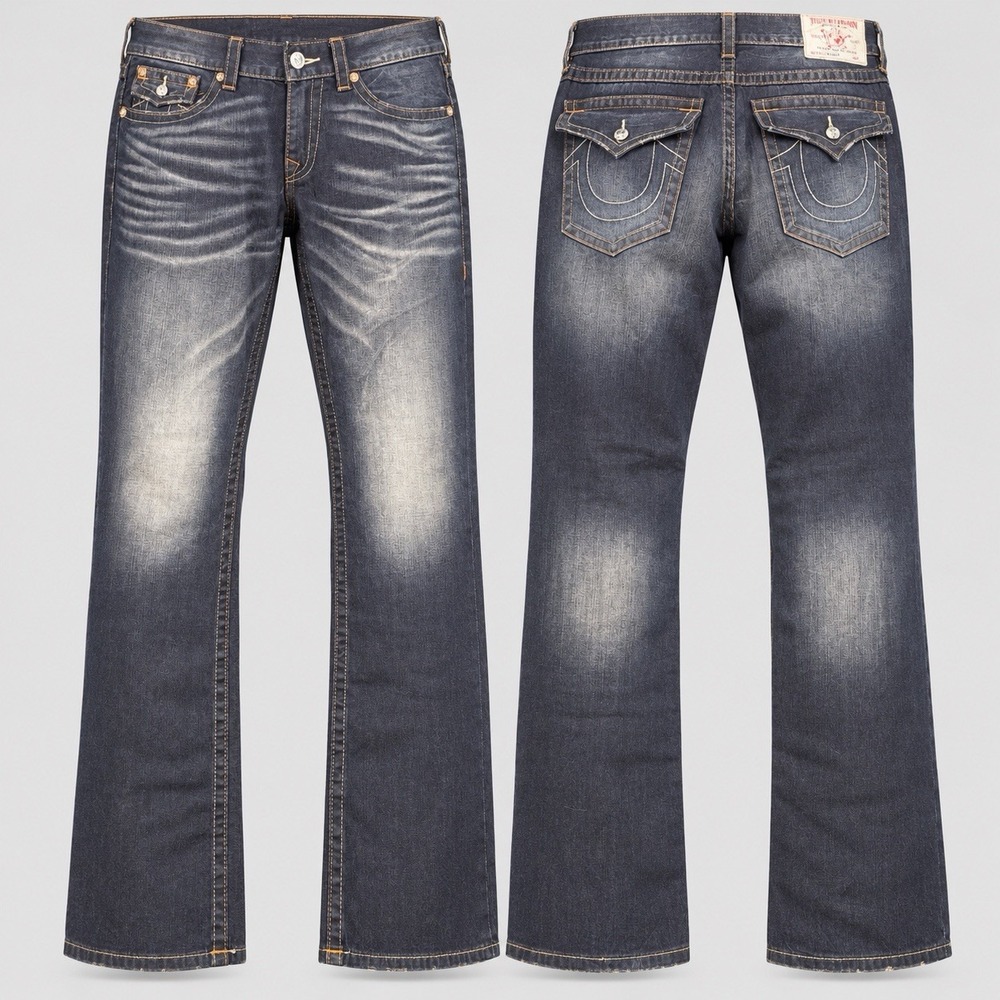 True Religion Ricky Big T "Dark Sultry Wash Men's  38x34 Relaxed Straight